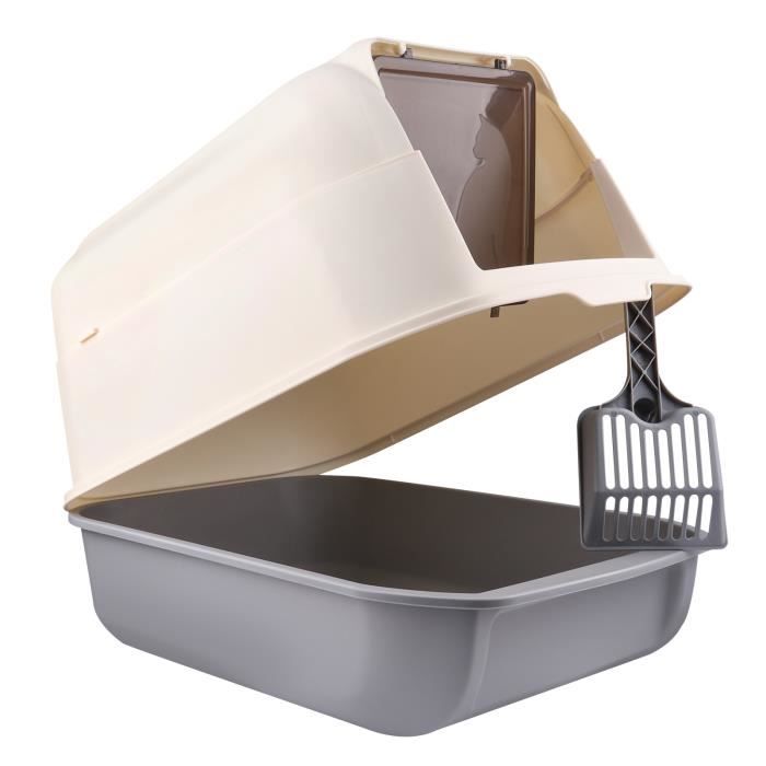 Meilleurs prix pour Bac à Litière Fermé - Marque - Modèle - Nettoyage Facile - Portable - Capacité de Charge 8 kg - Gris