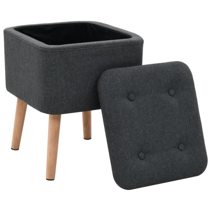 Pouf Coffre De Rangement 40x25x25 Cm - Gris, Tissu Doux, Assise Rembourrée - Pour Jouets, Couvertures, Salon, Chambre - 7