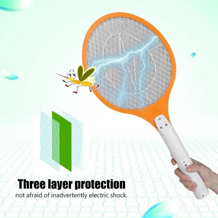 Qiilu tapette à insectes électrique Tueur d'insectes de raquette électrique rechargeable sans fil à mouche anti-moustique Bug