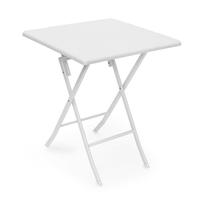 Table Pliante De Jardin Carrée BASTIAN Relaxdays - Bois Et Métal, 4 Personnes