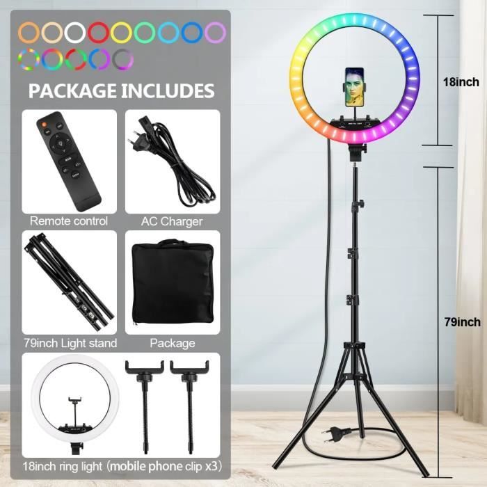 TARION Support d'Éclairage 130 cm : Trépied en Métal pour Studio