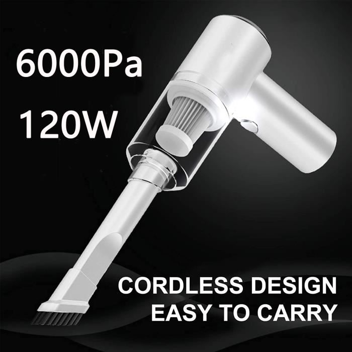 Aspirateur à Main Sans Fil 16000Pa – Rechargeable USB, Pour Voiture, Maison, Poils D'animaux