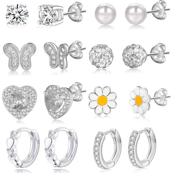 Boucles D'oreilles Pendantes En Argent Sterling Avec Améthyste - Set Voyage Infini, 925/1000, Style élégant