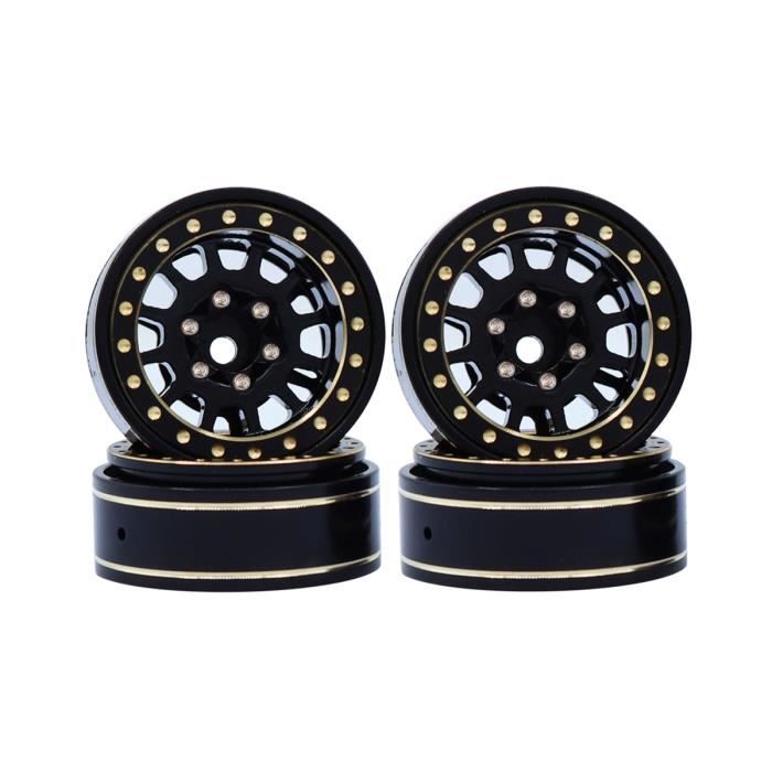 4x CNC 1.0 Beadlock Felgen Für Axial SCX24 RC Crawler - Blaue Alu-Felgen Für Gladiator & Bronco