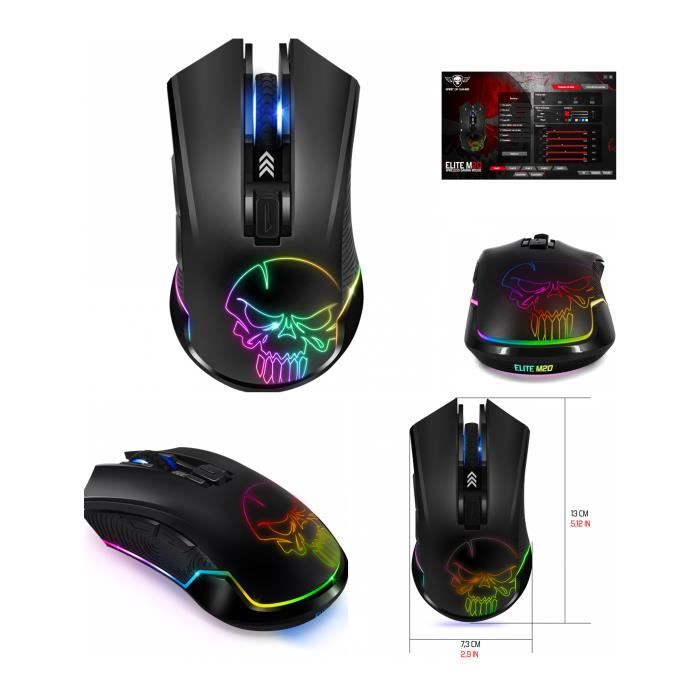 Souris Gamer Sans Fil SPIRIT OF GAMER Souris gamer sans fil PRO-M9  Rechargeabl