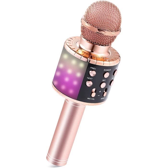 Micro Karaoké, Microphone Karaoké sans Fil Bluetooth pour Enfants Chanter  Jouet Fille 3 4 5 6 7 8 9 10 12 Ans Micro Enfant Cadea134