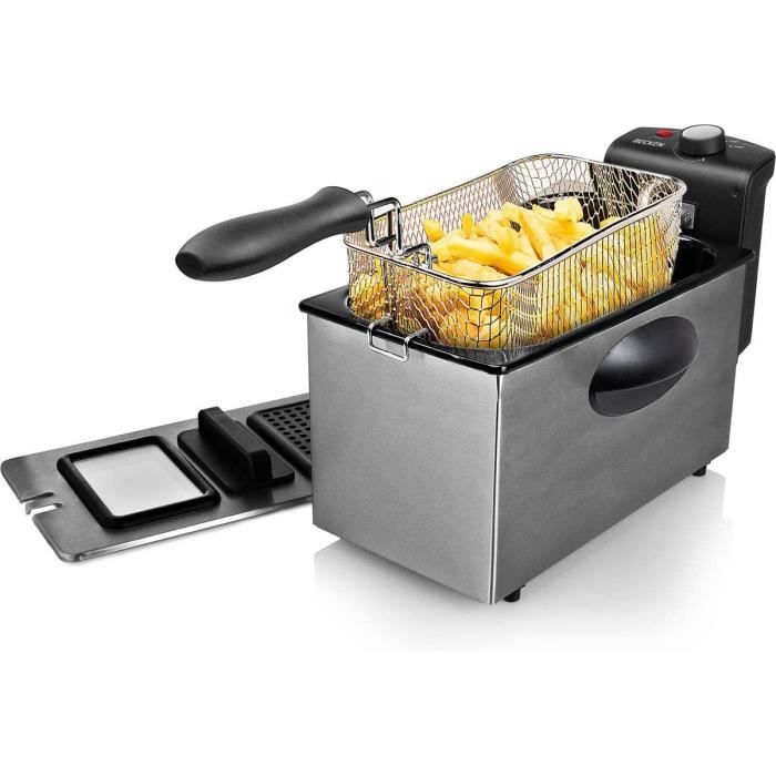 Friteuse Électrique Royalty Line EFT2000L - 3L 2000W - Noir/Chrome - NEUVE