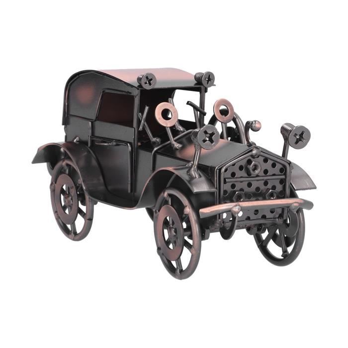 Modèle De Voiture Vintage En Fer - Sculpture Décorative Rétro Pour Bureau Ou Collection