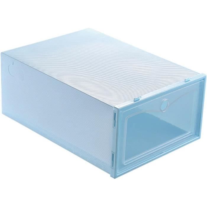 Lot De 4 Boîtes à Chaussures Transparentes Empilables - Rangement Plastique épais, Couvercle, Couleurs Pastel - 4