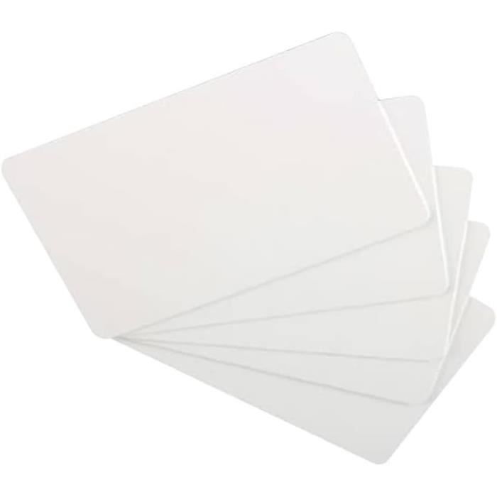 100 Cartes PVC CR80 30Mil Blanches - Avec Bande Magnétique HiCo - Imprimables Jet D’encre - Pour Badges, Cartes De Fidélité