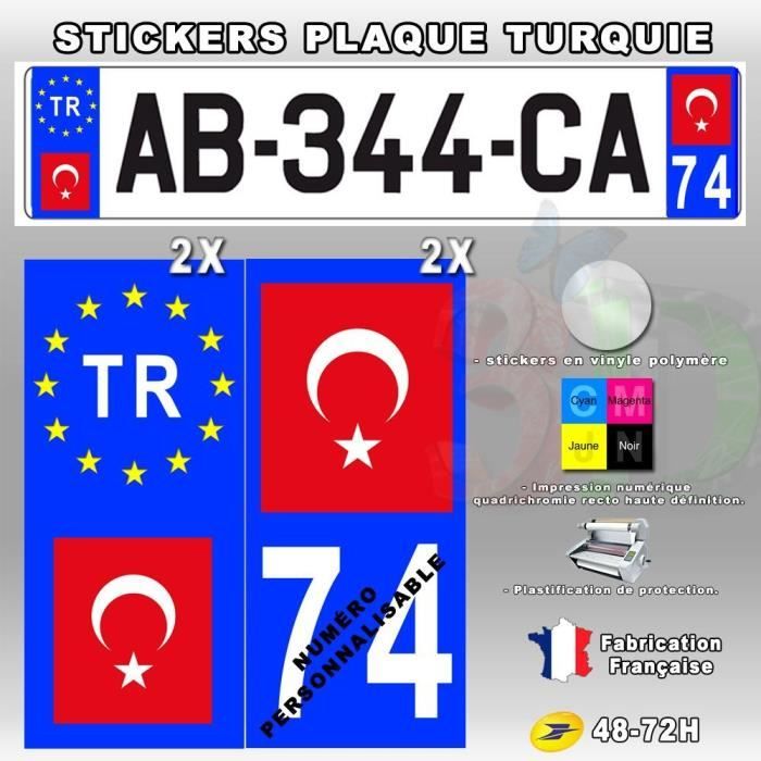 4X Stickers Plaques Auto Fond Bleu Bmw M