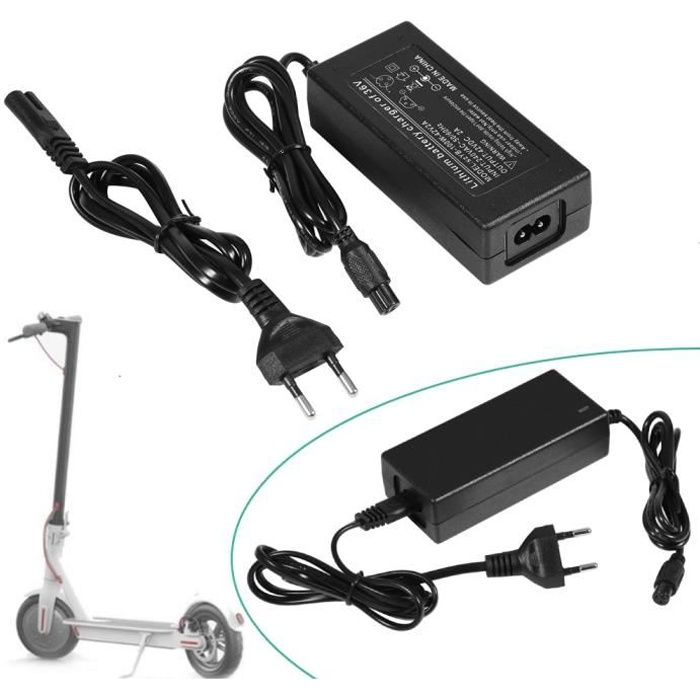 Chargeur de batterie adaptateur de Trottinette scooter électrique, Adaptateur secteur Chargeur pour scooter électrique