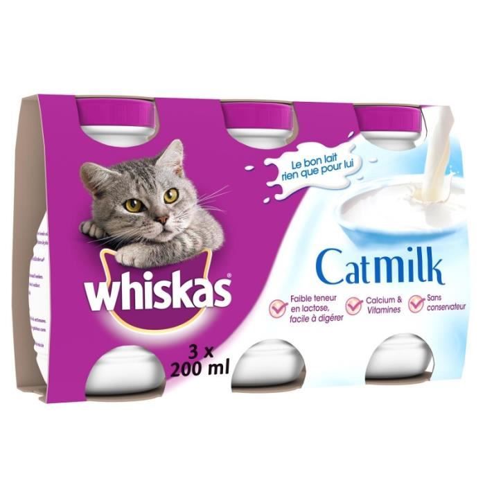 Comparer les prix de WHISKAS - Cat Milk Lait pour Chat 600Ml - Lot De 4 - Offre Special
