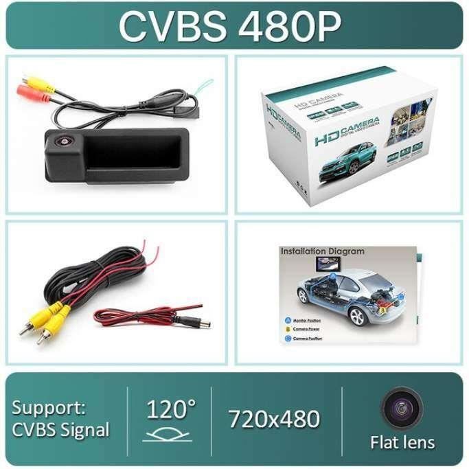 Caméra De Recul AHD 720P Grand Angle 170° Pour BMW Série 3, Série 5, X6 Et Autres Modèles - Installation Facile