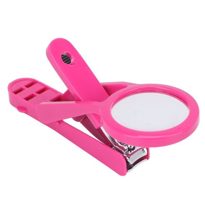 Coupeongles pour Personnes âgées ZERODIS Réglable en Acier Inoxydable avec Loupe Rose