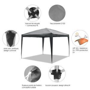 Tonnelle 3x3 Avec Rideaux Achat Vente Tonnelle 3x3 Avec