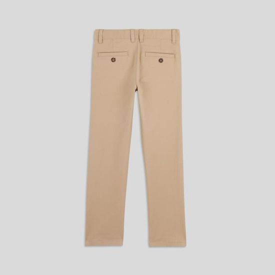 Pantalon chino uni contenant du coton BIO 14 ans SLACK HOMME Beige Cdiscount Pret a Porter