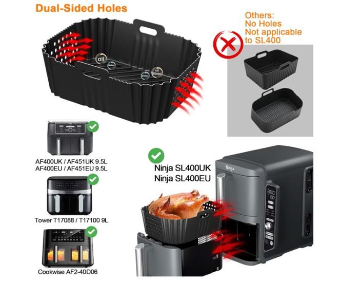 Moules à Gaufres Pour Friteuse à Air Ninja & Cosori - 2 Pièces En Silicone Sans BPA Antiadhésif - 9
