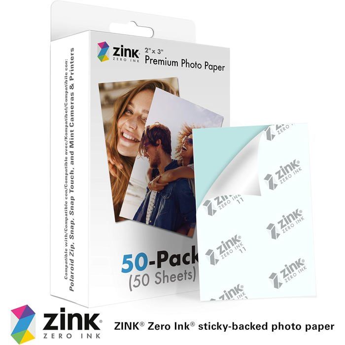 Papier photo Zink 2X3 - POLAROID - Pack de 20 - Blanc - Appareil Photo
