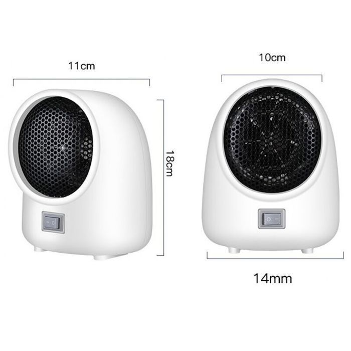 Radiateur Portable Ventilateur 600W – Minuterie, Télécommande, Chauffage Rapide Bureau Chambre