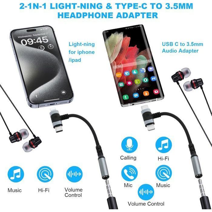 Adaptateur USB-C Vers Jack 3,5 Mm - Puce Hi-Fi, Alliage Aluminium, Pour Téléphone/ordinateur