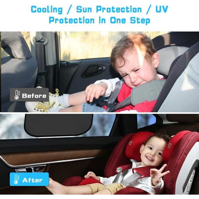 Voiture de Protection Solaire, s'adapte à la Plupart des vitres latérales  de Voiture, Pare-Soleil Voiture Bébé, Bloquer Les Rayons UV, Protege Soleil  Voiture Arrière Enfants et Animaux