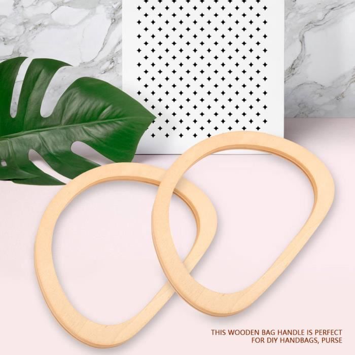 Anse de sac, poignée de sac en bois de forme ovale, pièces pour