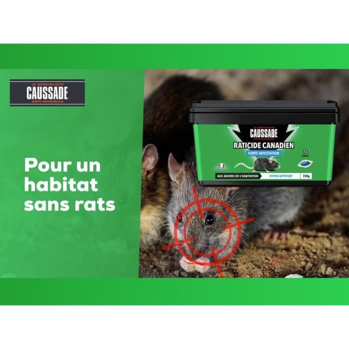 Raticide Rats & Souris - Pat'Appât Espèces résistantes , boite de 150grs (  15x10grs)