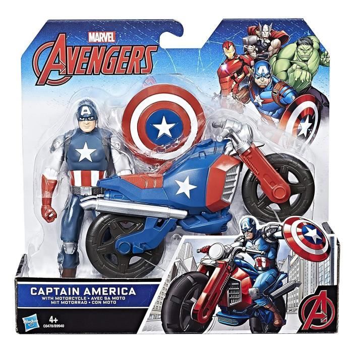 AVENGERS - Captain America et sa Moto - Figurine 15cm - Cdiscount