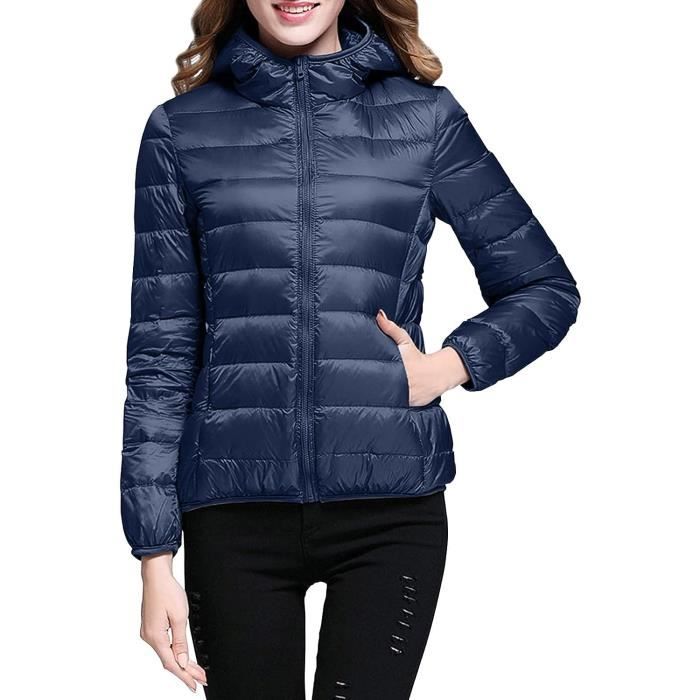 Doudoune legere top a capuche femme