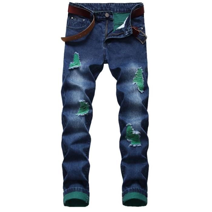Jean délavé déchiré sales homme