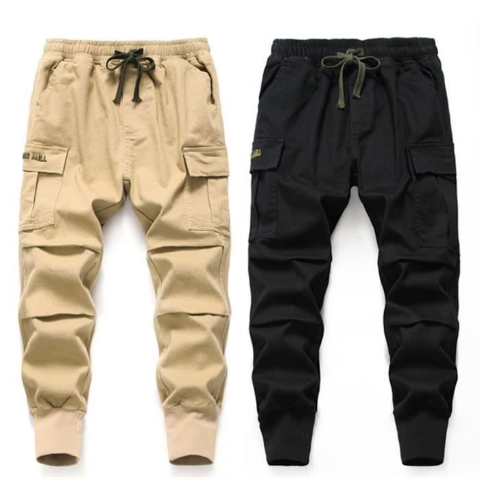 Pantalon Cargo Enfant INSFITY Taille Elastique Reglable Noir Noir Cdiscount Pret a Porter