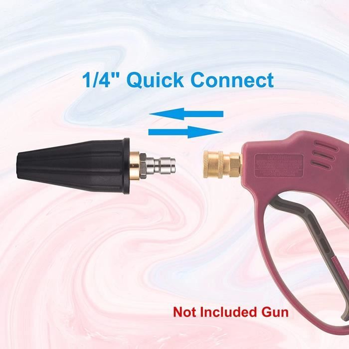 Buse Turbo Pour Nettoyeur Haute Pression, Buse Rotative Et 7 Pointes Raccord Rapide 1 4 4000 Psi Kit Jet Pour Nettoyeur Haute Pression 97377239