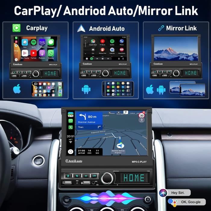Écran CarPlay 7 Pouces 2025 - Android Auto Sans Fil, Drive Buddy Avec Navigation, Miroir Link Et Caméra De Recul