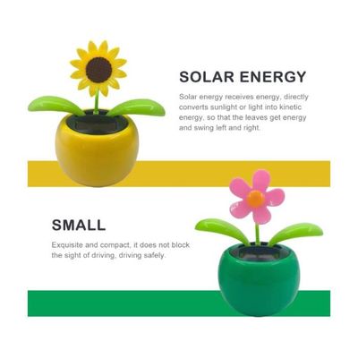 Tournesol Danseur Solaire – Déco Voiture Oscillante – Fleur énergie Solaire Pour Tableau De Bord