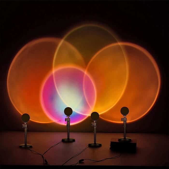 Lampe coucher de soleil-Sunset Lamp-Lampe LED arc-en-ciel-Lampe de  projection-Rotation à 360 degrés-Lampe de nuit USB-Beau- Sunset - Cdiscount  Maison