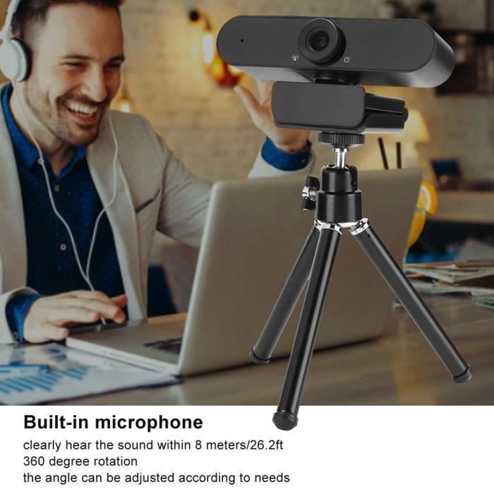 Serious-Caméra PC caméra vidéo d'ordinateur ordinateur portable rotatif à  360 degrés 1080P pour support de visioconférence en métal