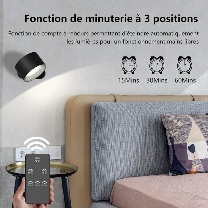 2 Lampes D'Éclairage De Tableau Murale LED Rechargeables Magnétiques - 3 Températures De Couleur & Minuterie - 13