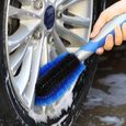 DAMILY® Brosse de nettoyage voiture - 2pcs Balai de lavage nettoyage - 27x6CM - Convient pour nettoyer les roues de voiture - Bleu-3