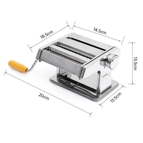 Machine à Pâtes Manuelle Belfoyer - Acier Inoxydable, 6 Épaisseurs Réglables, 2 Lames - Pour Spaghetti, Tagliatelle, Lasagnes