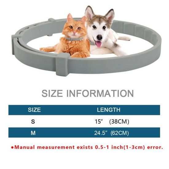 62cm Collier De Chien De Compagnie Anti Tiques Anti Moustiques Collier De Protection Réglable Extérieur En Pet