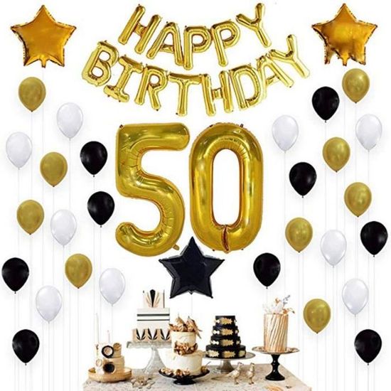 Ballon Anniversaire 50 Ans 33pcs Decoration Anniversaire Ballons