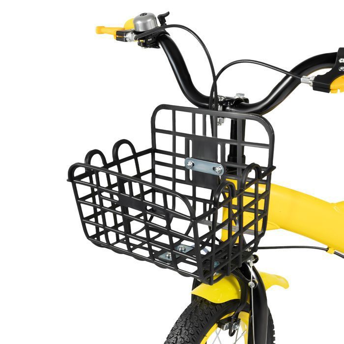 HKDAZZLYN Vélo Enfant 12 Pouces – Pour 2 à 6 Ans, Roues Stabilisatrices, Hauteur Réglable (47,5–56 Cm), Cadre Acier, Freins, Panier Et Sonnette Inclus