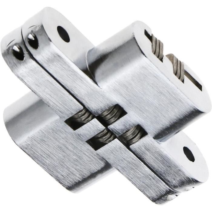 Lot De 4 Charnières Croisées Invisibles Lourdes - Pour Portes Pliantes - Acier Inox & Zinc