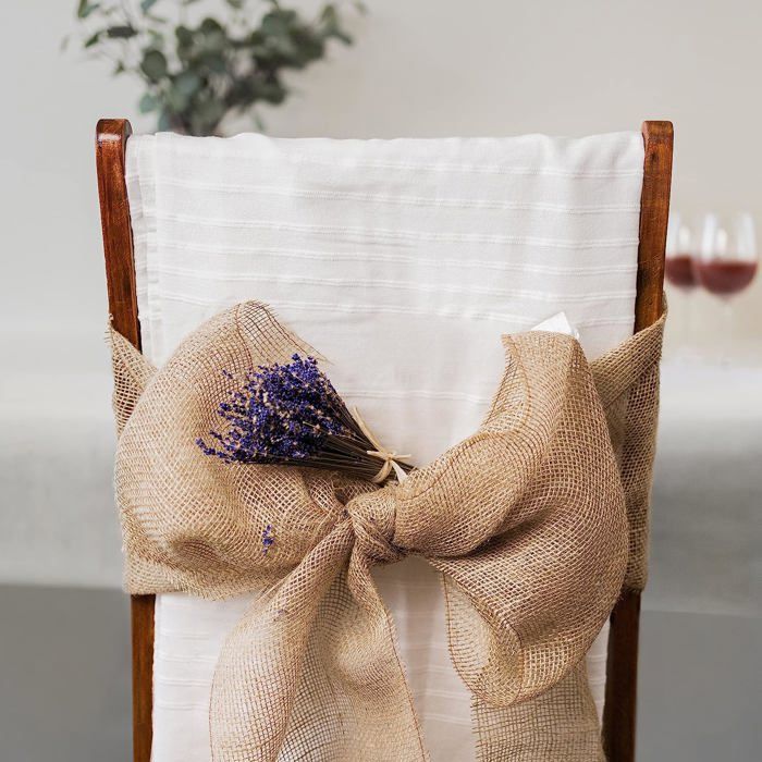 5 Rouleaux De Ruban Jute Dentelle, Ruban Toile De Jute Blanche, Décoration Rustique - Jute Rouleau Toile De Jute, Parfait Pour L'Artisanat, De Mariage, L'Emballage Cadeau