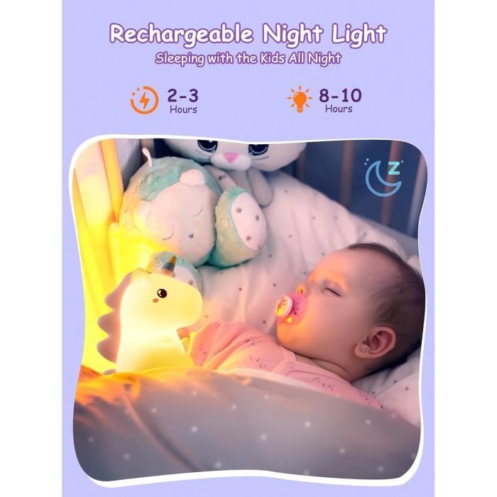 Veilleuse Bébé Enfant Musicale et Lumineuse LED Avec Enceinte Bluetooth, 7  Couleurs Intensité Variable, Sans Fil, Rechargeable - Cdiscount  Puériculture & Eveil bébé