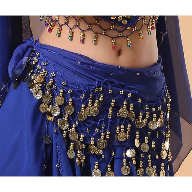 Ceinture Danse du Ventre Femme Foulard Danse Orientale à Sequins Écharpe de  Hanche avec Frange Belly Dance Skirt Costume Déguisement Bleu - Cdiscount  Prêt-à-Porter