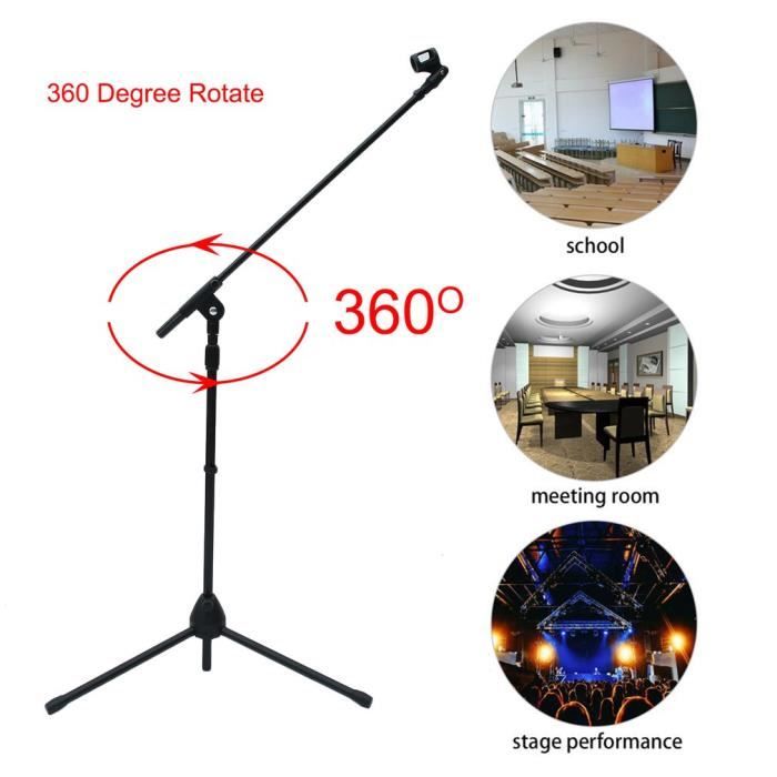 Porte-Microphone 360°pivotant Support de Microphone trépied hauteur  réglable - Cdiscount TV Son Photo