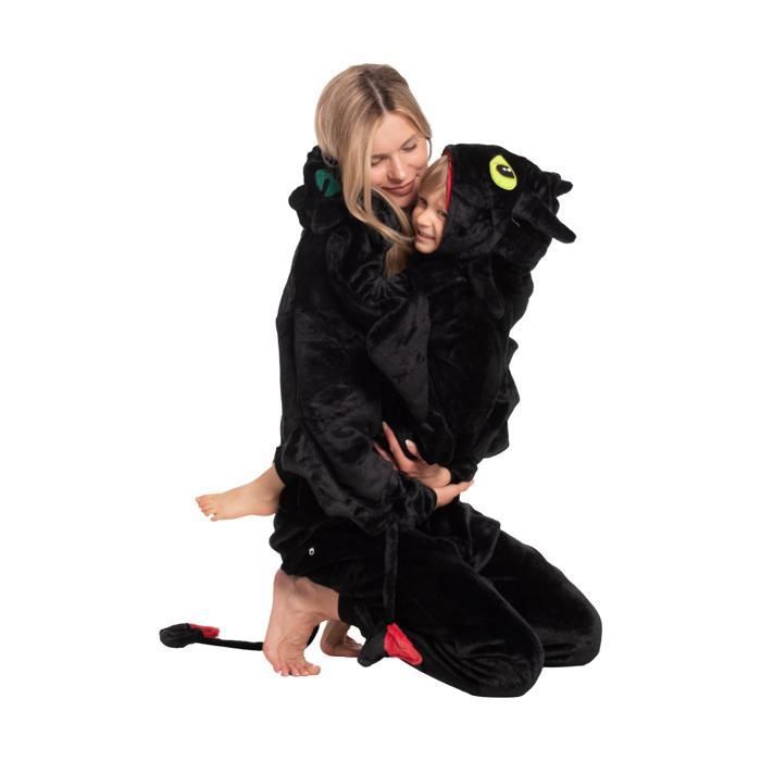 Onesie Pyjama Cosplay Animal Famille – Combinaison Douce Et Chaud Flanelle Parents Enfants, Idéal Halloween Noël Carnaval