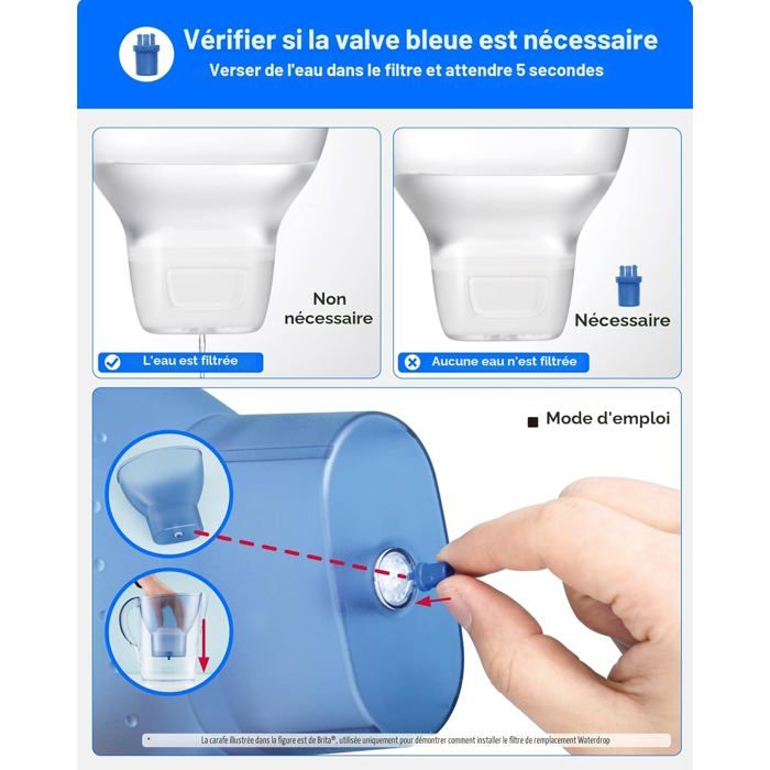 Waterdrop – Cartouche filtrante Brita Maxtra+ compatible – Réduction PFAS, PFOA/PFOS – Filtration jusqu'à 1 mois – Charbon actif et résine échangeuse d'ions - All-in-1 Waterdrop – Cartouche filtrante Brita Maxtra+ compatible – Réduction PFAS, PFOA/PFOS – Filtration jusqu'à 1 mois – Charbon actif et résine échangeuse d'ions - All-in-1